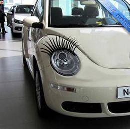 Car Stickers one pair Cool Fashion Eyelashes PVC Logo Sticker Lashes Decal Auto Exterior Accessories236v