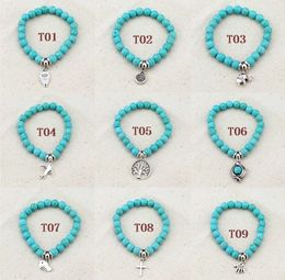 9 styles 2015 Classic charms Bracelets Ethnic Turquoise ,Fashional female Handmade Turquoise Beaded Bracelet, 20pcs/lot free shipping