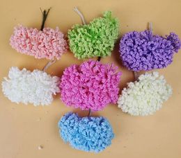 144pcs Lavender PE Foam Flower Head Stamens Pistil Floral Wreath Garland Craft Decorative