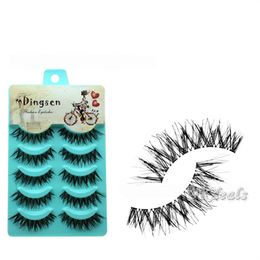 Wholesale-New 5 Pairs Natural Soft Eye Lashes Makeup Handmade Thick Fake False Eyelashes