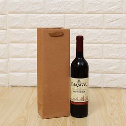 Kraft Paper Single And Double Wine Bags Red Wine Packing Bags Portable Handbags Gift Bag Festival Supplies ZA5201