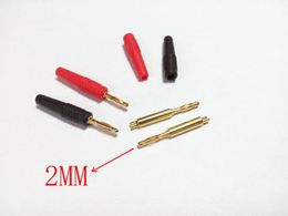 6pcs 2mm soldering brass Gold Plated Banana Plug