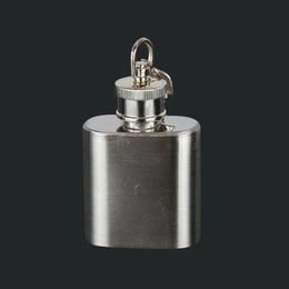 1oz stainless steel mini hip flask with keychain Portable party outdoor wine bottle with Key chains fast shipping