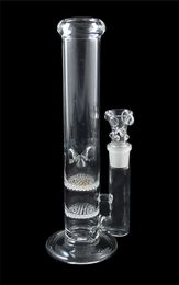 Newest glass water bong pipe two perc water percolator smoking clear green blue colour pipe Disc joint size:18.8mm height: 25cm