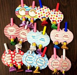 New Birthday Party Blowout Whistle Blowing trumpet child Noice makerToys Kids Party Christmas Favours Decoration Supplies gift drop shipping