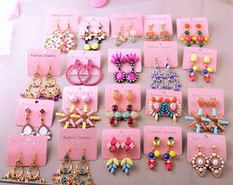 Hot sales random mix 10 style 10pairs/lot Exaggeration Glisten Crystal Hanging earrings lady / girl Fashion Jewellery