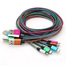 Type C USB 3.1 for S20,Note20 Fabric Nylon Braid Micro USB Cable Lead Unbroken Metal Connector charger Cord For Android Phone
