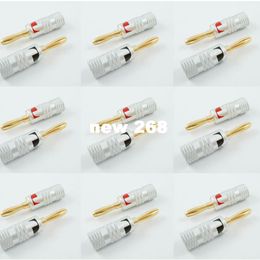 50pcs /25pairs Nakamichi Speaker banana plug Audio Jack connector 24K Gold Plated Hot