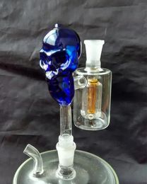 Wholesale free shipping --- 2016 new Stained glass skull plug filters,Hookah glass / glass bong accessories, Colour random delivery