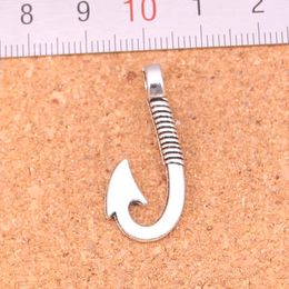 71pcs Antique Silver Plated fishhook Charms Pendants for European Bracelet Jewellery Making DIY Handmade 30*13mm