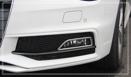 Free shipping! High quality ABS chrome 2pcs front fog lamp cover,fog light trim FOR AUDI A4L 2014