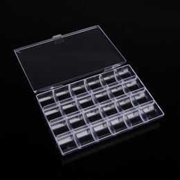 Wholesale-Plastic Storage Box Jewelry Case Container Jewelry Packaging and Display Nail art tools 24 Slots Clear Tools Boxes