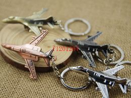 600pcs/lot Free Shipping Fashion Creative Polished Silver 3D Aircraft Key Chain Aeroplane Keychain Ring Keyfob Keyring R03