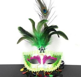 Italian party sequins tassel peacock feather mask sexy women lady Halloween Christmas fancy dress ball festive masks colorful drop shipping