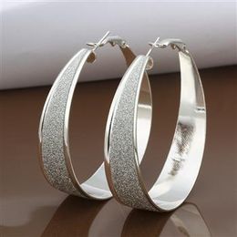 2014 hot selling 4.9cm Exaggerated Circle 925 Sterling Silver Jewelry Earings Charming women/girls Ear hoop Earrings 10pairs/lot
