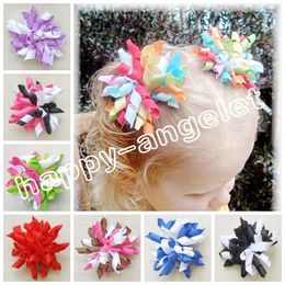 Baby Girl 2.5" Cute Korker Hair Bows Clips M2M Gymboree style curly corker hair Accessories Ties candy Colour Hair Bobbles 100pcs PD007