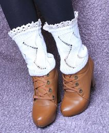 New Lace Crochet Knit Leg Warmers Boot Cuffs Toppers Boot Socks 23pairs/lot #3913