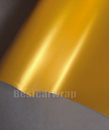 Hornet Yellow Satin Metallic Vinyl Wrap Car Wrap covering With Air bubble Free Luxury 1080 Series Car Stickers size 1.52x20m/Roll