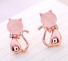 fashion cat stud earrings gold silver jewelry earring wholesale studs for women lady girl