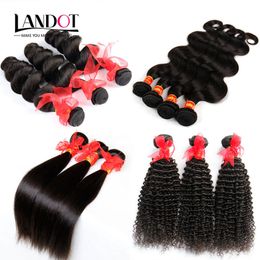 3 Bundles Lot Unprocessed Brazilian Hair Weave Body Wave Straight Loose Deep Wave Kinky Curly Brazilian Human Hair Natural Colour Extensions