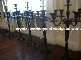 crystal black candelabra with flower bowl 09