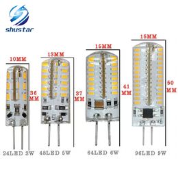 Lâmpadas led G4 lâmpadas de luz G9 lâmpadas AC / DC12V / 220V / 110V lustres LED Lustres luminosos SMD3014 decoração de lâmpadas LED de silicone g4