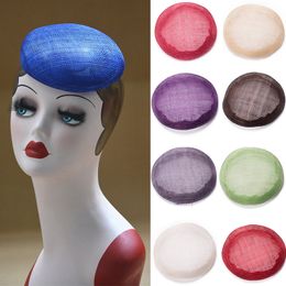 Fashion Round Sinamay Button Fascinator Millinery Base DIY Craft Hat Making Material Beanie Skull Accessories B068