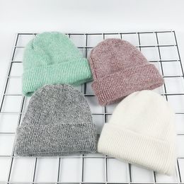 New autumn and winter days Angola rabbit hair knit cap curling wool cap men and women thickening hedge warm winter hat high quality
