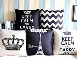 Fashion Hot Home Decorative Cotton Linen Blended Crown Throw Pillow Case