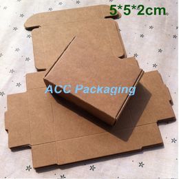 DHL 350Pcs 5*5*2cm Kraft Paper Gift Box for Jewellery Pearl Candy Handmade Soap Baking Box Bakery Cakes Cookies Chocolate Package Packing Box