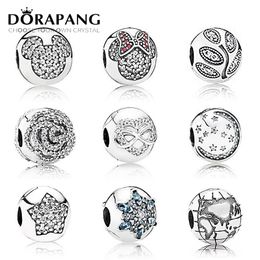 DORAPANG 925 Sterling Silver Safety Clip snowflake personality Charm Beads collocation Bracelet DIY bangle Factory wholesale