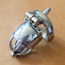 Chastity Devices Sexy MonaLisa Male Cylindrical Short Stainless Steel Chastity Cage with Tube #R47
