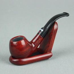 Wholesale hot sell Smoking Accessories Red sandalwood curved tobacco pipes 3mm filter element 309