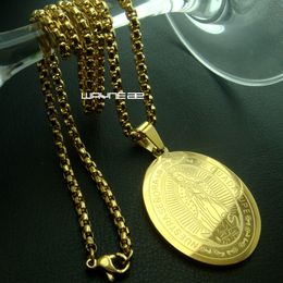 18 quilates de oro amarillo de 18 quilates GP La Virgen María cadena collar pendiente N278