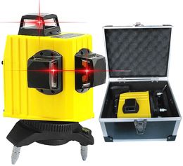 Freeshipping Professional 12 line laser level 360 Rotary Self-leveling Cross Line 3D Leveling Tools Red Beam Vertical And Horizontal