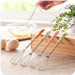 Stainless Steel Egg beaters Ceramic Handle Egg beater coffee Twist Whisk Mixer Egg cook tools Kitchen Blender Small Cake Mixer