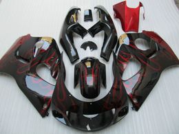 Plastic fairing kit for SUZUKI GSXR600 GSXR750 1996-2000 GSX-R 600/750 96 97 98 99 00 red flames black motorcycle fairings set GB37