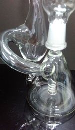 2015 Dab Rig Mini Beaker Recycler Glass Bong Hand Blown Unique Design Small Water Pipe 6 inch Oil Rig Bubbler Sale Delicate Appearance