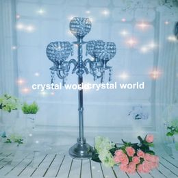 elegant tall Crystal hurricane 09wedding candelabra/Antique candelabra for wedding/Hurricane candelabra