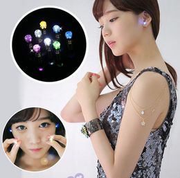 8 Colours Night Light Diamond LED Earrings Bar Stage Dance Fashion ear Stud Earring Glow in Dark Button Ear for Party supplies Free Shipping