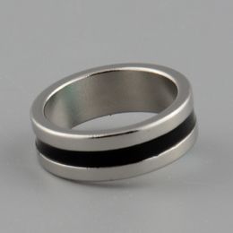 Wholesale-Hot New Strong Magnetic Magic Ring color Silver+Black Finger Magician Trick Props Tool Inner Dia 20mm Size L