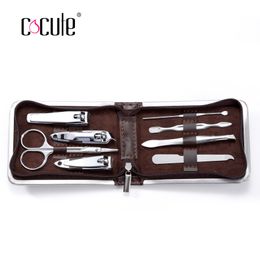 Wholesale 8pcs/Set Nail Care Cutter Cuticle Clipper Pusher Manicure Pedicure Travel Scissors Clippers Earpick Grooming Kit Set