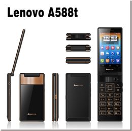 -Вертикальный флип мобильный телефон Lenovo A588t 4.0inch TFT экран Android4.4 4 Гб ROM MTK6582M Quad Core Dual SIM 5MP камера Клавиатура