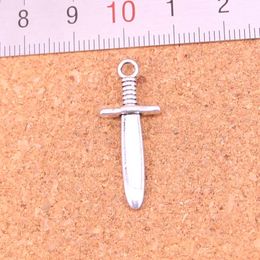 75pcs Antique Silver Plated dagger Charms Pendants for European Bracelet Jewellery Making DIY Handmade 30*12*4mm