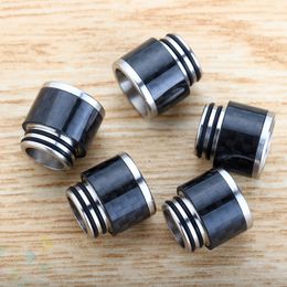 SS Carbon Fiber Drip Tip TFV8 wide bore Drip Tips 810 Mouthpieces for TFV8 BIG BABY TFV12 Smoking Accessories DHL Free