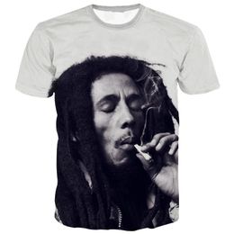 bob marley shirts men UK - 2016 Fashion T-shirt Men Tees Print Bob Marley T-shirt 3D Brand Unicorn Summer Tops Tees Hip Hop T Shirt Men Shirts Plus Size