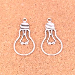 60pcs Antique Silver Plated light bulb Charms Pendants for European Bracelet Jewellery Making DIY Handmade 19*35mm