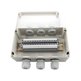 IP65 Waterproof Cable Wiring Junction Box 3 in 3 out 200*120*75mm with UK2.5B Din Rail Terminal Blocks