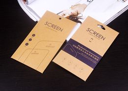 2000pcs Wholesale Kraft paper Box Retail Pack Package Bags Tempered Glass Screen Protector,just sell the packaging