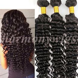 Virgin Human Hair Wefts Brazilian Hair Bundles Deep Curly 8-34inch Unprocessed Peruvian Indian Mongolian Cambodian Mink Hair Extensions